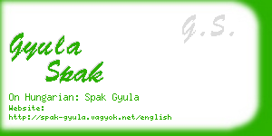 gyula spak business card